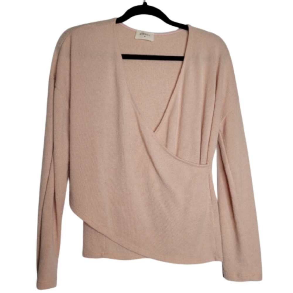 Everly Pink Crossover Long Sleeve Top